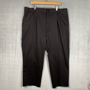 Vtg 90s Wrangler Pants Mens 42x26 Black Pleated Straight Cotton Made in USA Work